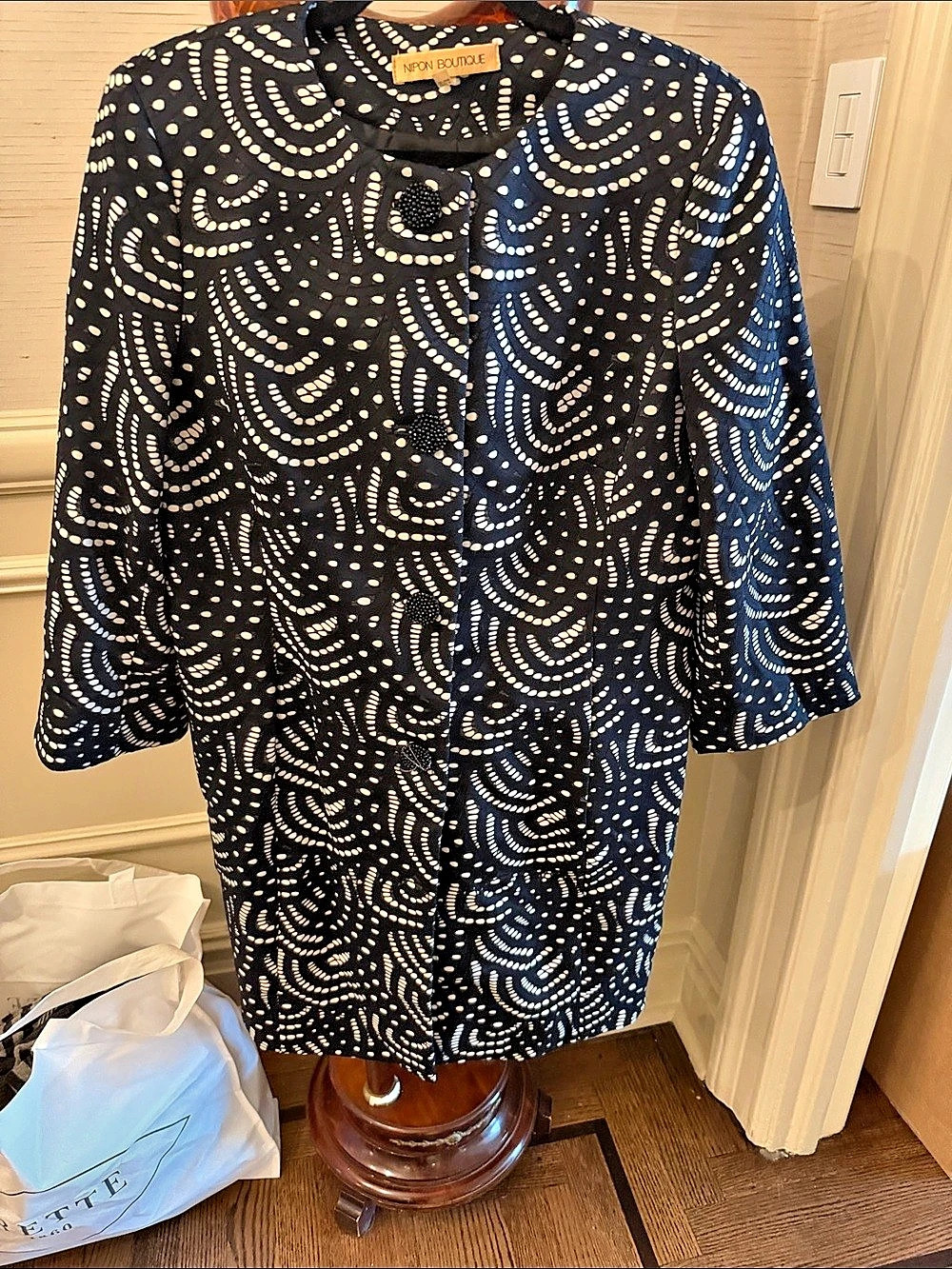 Nipon Boutique Abstract Print dress and jacket
 in Black & White Size 12 Like Ne